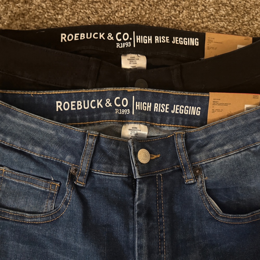 Roebuck & Co. High Rise Jeggings – Size 10 Short – Black & Blue Denim (NWT)